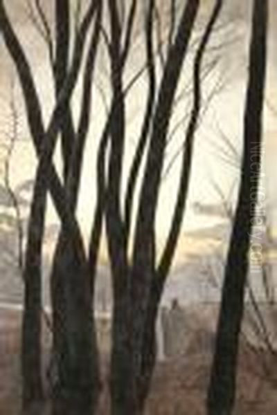 Personnages Dans Le Bois Au Crepuscule Oil Painting by Leon Spilliaert