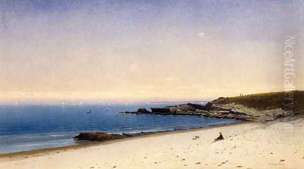 Beach at Newport, Rhode Island Oil Painting by James Augustus Suydam