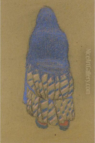 Woman With Blue Shawl Oil Painting by Leon Spilliaert