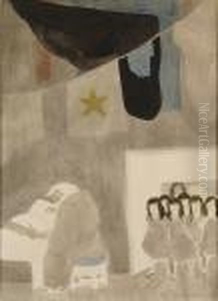 Le Maitre Et Ses Eleves Oil Painting by Leon Spilliaert