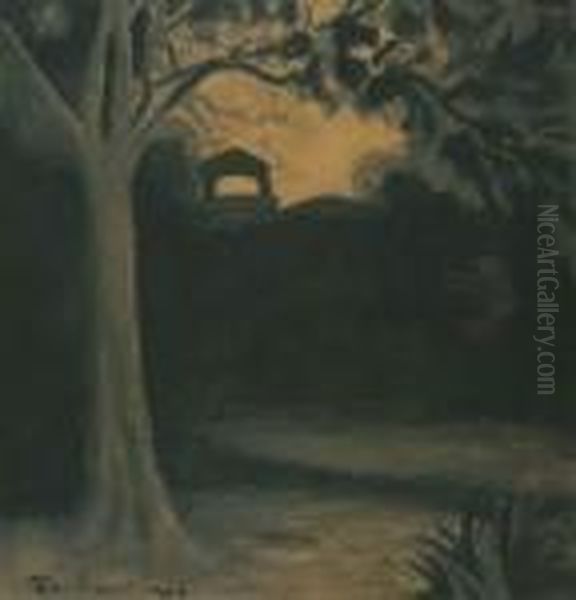 Leopoldpark Bij Avond Oil Painting by Leon Spilliaert