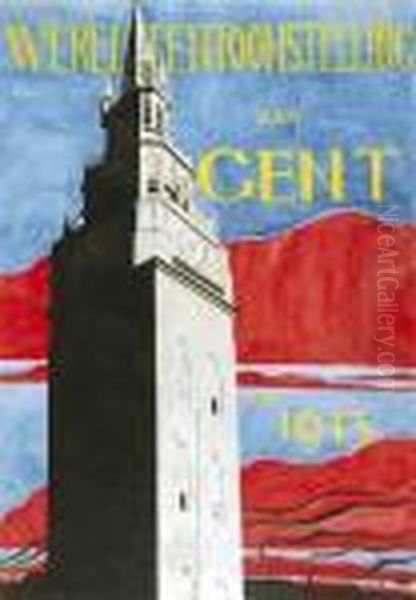 Ontwerp Voor Affiche: Wereldtentoonstelling Gent Oil Painting by Leon Spilliaert