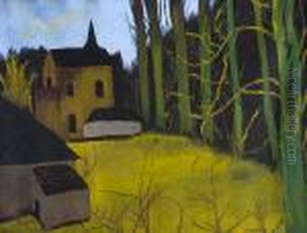 Ferme Et Eglise A L'oree Dubois by Leon Spilliaert