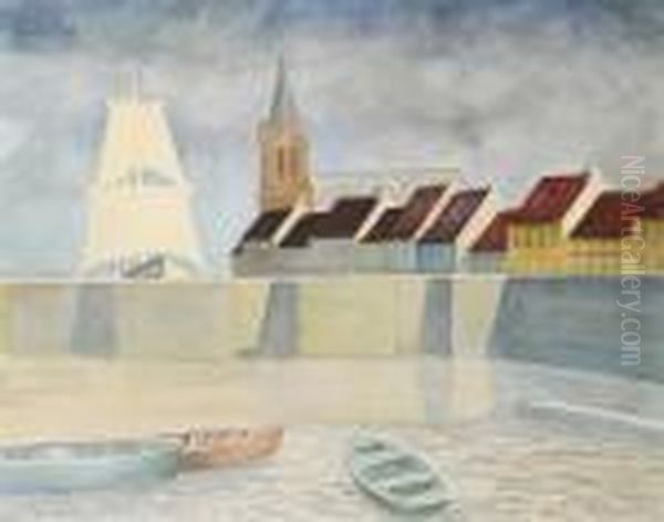 Het Sas Slijkens Te Bredene (1930) Oil Painting by Leon Spilliaert