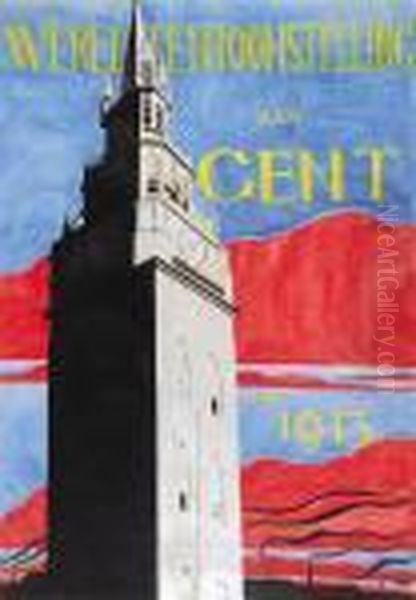 Design Voor Poster: World Exposition Ghent (1913) Oil Painting by Leon Spilliaert