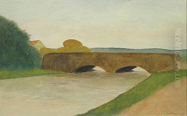 Landschap Met Brug. Oil Painting by Leon Spilliaert