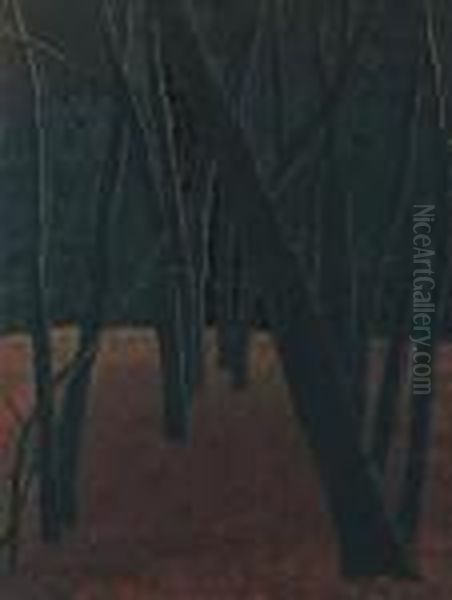 A Forest Oil Painting by Leon Spilliaert