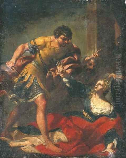 The Sacrifice of Polyxena Oil Painting by Giovanni Gioseffo da Sole