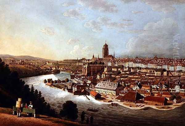 A view of Berne from above Oil Painting by Franz Schmidt