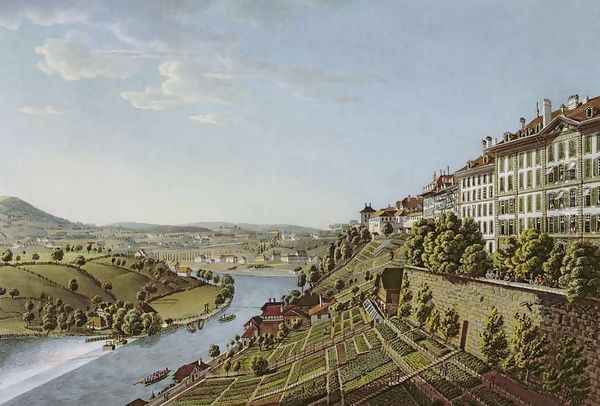 A view of Berne Oil Painting by Franz Schmidt