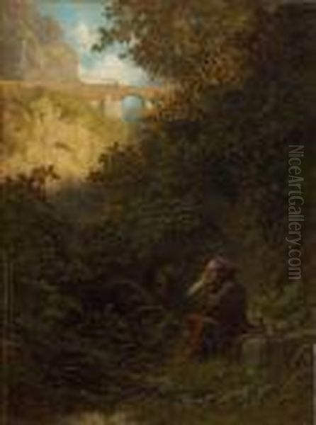 Die Neue Zeit Oil Painting by Carl Spitzweg