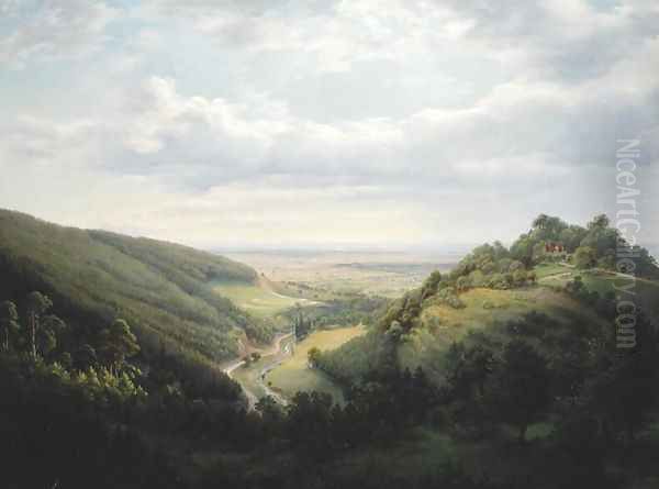 View of Holy Mountain and the Mountain Pass, 1846 Oil Painting by Heinrich Schilbach