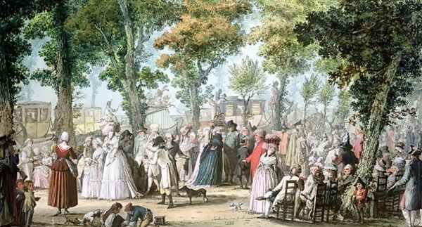 Promenade en Boulevard du Temple, 1788 Oil Painting by Joseph Swebach-Desfontaines