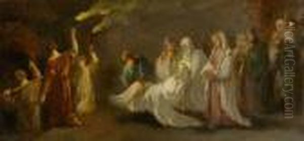 Entombment Of A Saint Oil Painting by Carl Spitzweg