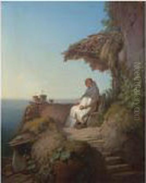 Der Eingeschlafene Einsiedler (the Sleeping Hermit) Oil Painting by Carl Spitzweg