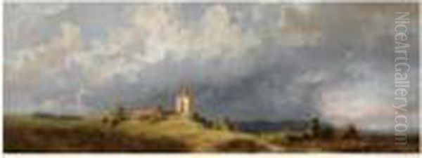 Dorfkirche And Der Scheldemundung Oil Painting by Carl Spitzweg