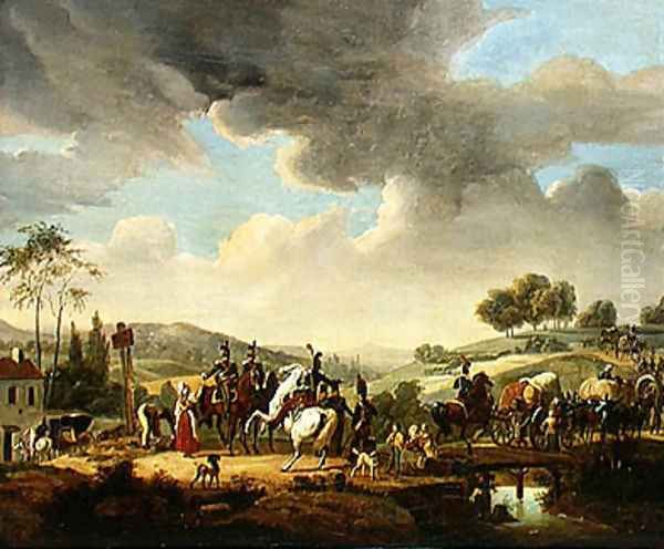 Convoy Escorted by French Dragoons Oil Painting by Joseph Swebach-Desfontaines