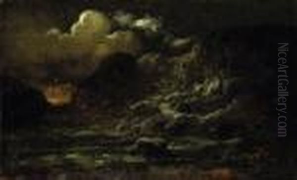 Die Hohle Des Drachen Oil Painting by Carl Spitzweg