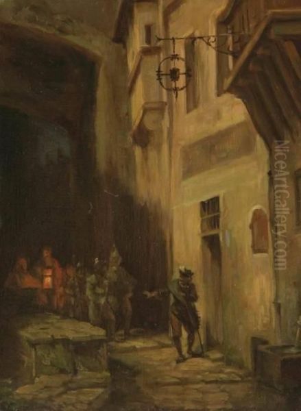 Nightwatch Oil Painting by Carl Spitzweg