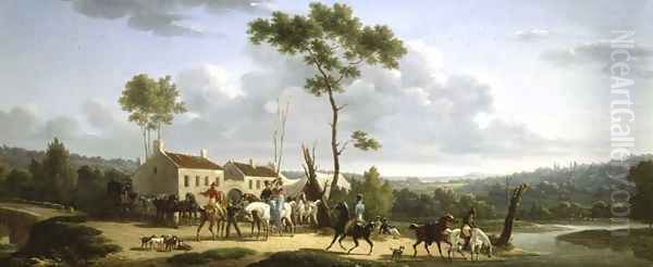 Landscape with Figures Oil Painting by Joseph Swebach-Desfontaines