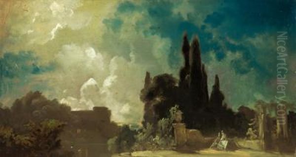 Sulla Terrazza Oil Painting by Carl Spitzweg