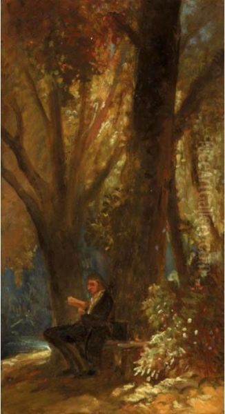 Der Philosoph Im Walde (the Philosopher In The Wood) Oil Painting by Carl Spitzweg