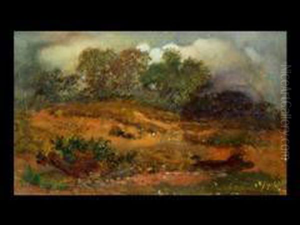 Landschaft Mit Strauchern Oil Painting by Carl Spitzweg