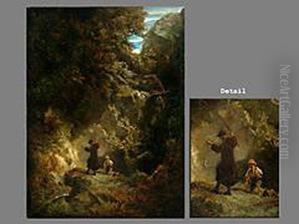 Fischender Monch Oil Painting by Carl Spitzweg