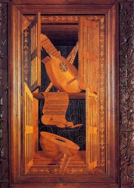 Musical instruments Oil Painting by Verona Stefano Di Giovanni Da