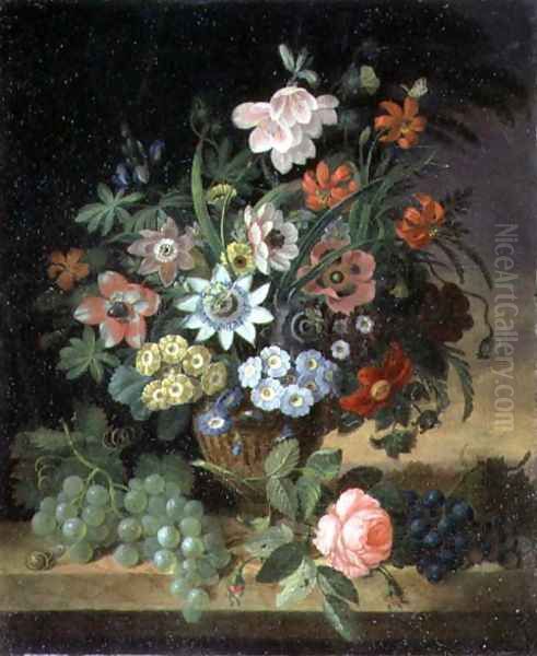 Flowers and Fruit, 1827 Oil Painting by James Sillett