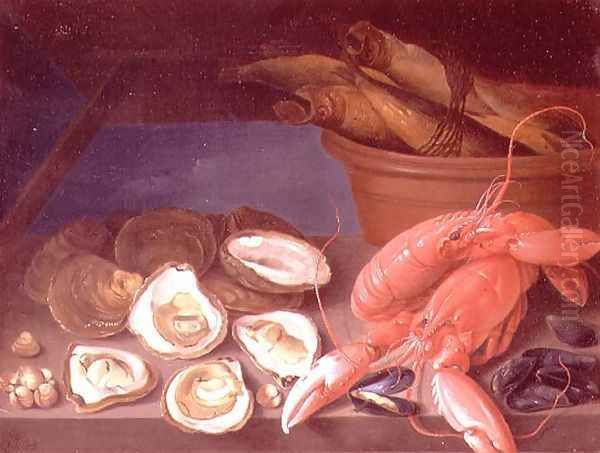 Still Life of Lobsters Oil Painting by James Sillett