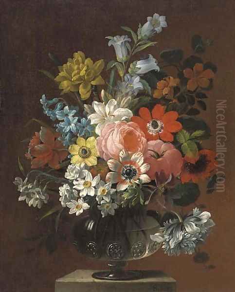 Flowers Oil Painting by James Sillett