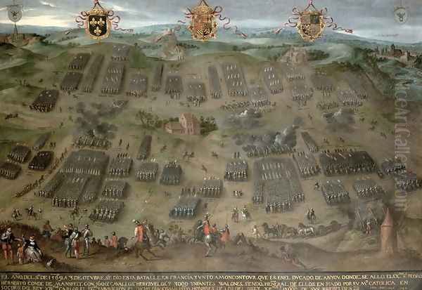 The Battle of Moncontour, 30 October 1569, 1587 Oil Painting by Jan Snellinck