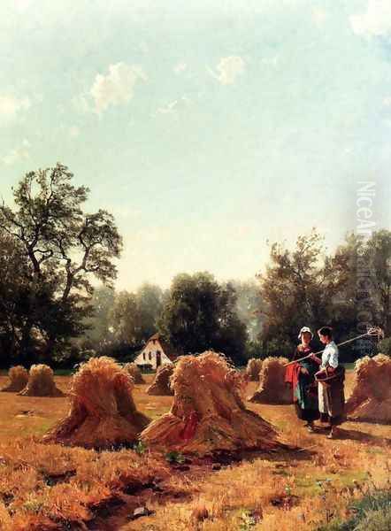 The Harvesters: An Allegory Of Summer Oil Painting by Jacobus Nicolaas Tjarda Van Stachouwer