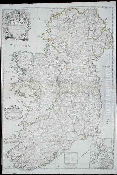 Map of Ireland, 1712 Oil Painting by John Senex