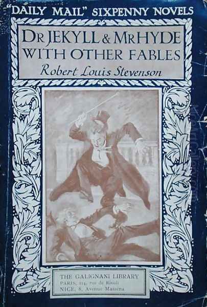 Front cover of The Strange Case of Dr. Jekyll and Mr. Hyde by Robert Louis Stevenson 1850-94 c.1910 Oil Painting by Edmund Joseph Sullivan