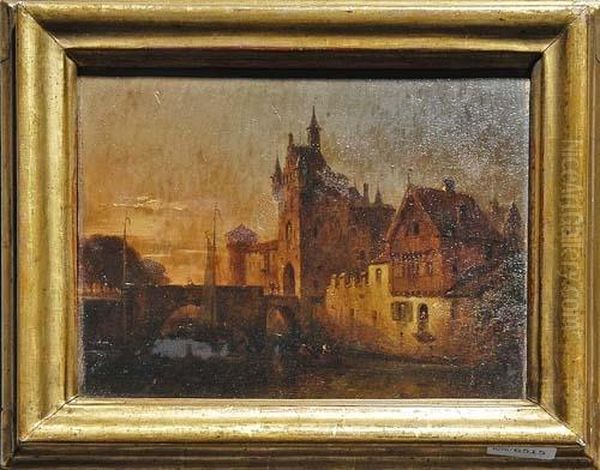 Ansicht Von Amsterdam. 1840. Oil Painting by Jan Jacob Coenraad Spohler