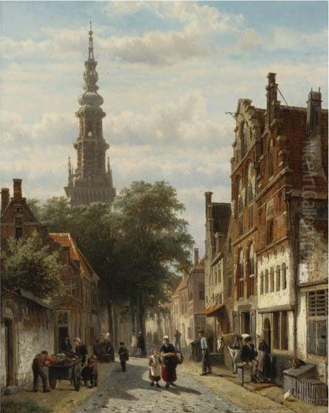 The Walenchurch, Haarlem, In Summer Oil Painting by Cornelis Springer