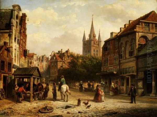 Ansicht Von Delft Oil Painting by Cornelis Springer