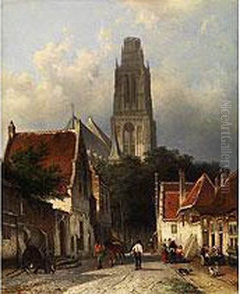 Die Kirche Zu Zaltbommel, Von Der Nordseite Gesehen Oil Painting by Cornelis Springer