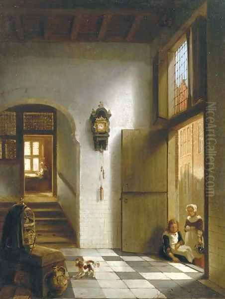 The little parrot Oil Painting by Johannes Anthonie Balthasar Stroebel