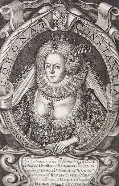 Frances, Duchess of Richmond 1578-1639 from Generall Historie of Virginia, 1624 Oil Painting by John Smith