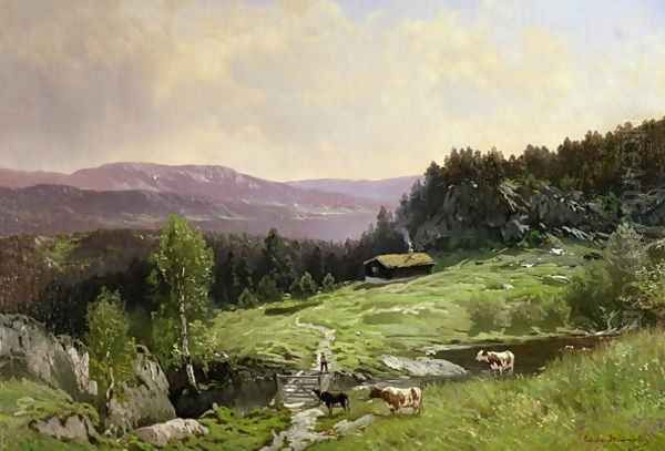 Telemark, South Norway Oil Painting by Ludvig Skramstad