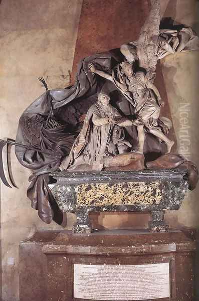 Funeral Monument to Languet de Gergy Oil Painting by Rene-Michel Slodtz