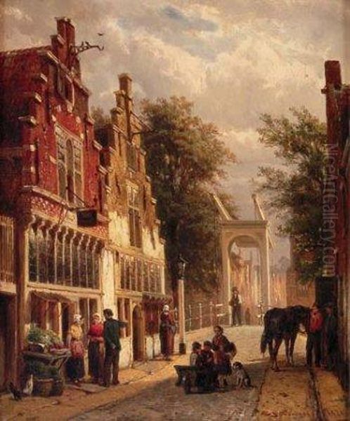 Calle Holandesa Oil Painting by Cornelis Springer