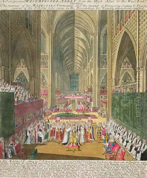 The Coronation of King James II 1633-1701 from a commemorative book by Francis Sandford, first published 1697 Oil Painting by Sherwin, William