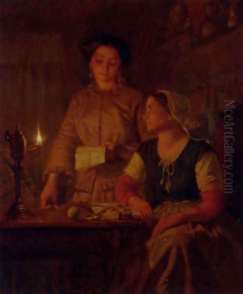 The Important Letter Oil Painting by Pieter-Willem Sebes