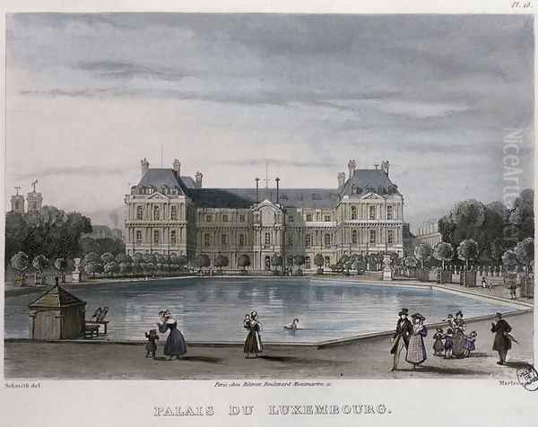 The Luxembourg Palace, 1832 Oil Painting by Bernhard Schmidt