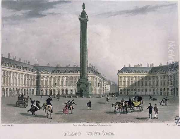 Place Vendome, 1832 Oil Painting by Bernhard Schmidt