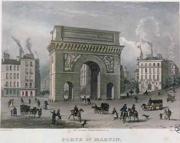 The Porte St. Martin, 1832 Oil Painting by Bernhard Schmidt